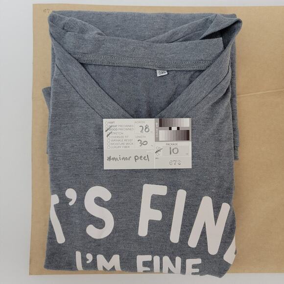 Its Fine Everything Is Fine Joke Tee 3x Grey Heather - Picture 9 of 9